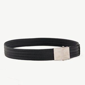 Prada Black Quilted Webbing Logo-Buckle Belt
